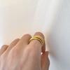 Anel de aço inoxidável banhado a ouro 18K simples transfronteiriço estilo ins europeu e americano não desbota design de nicho anel curinga atacado