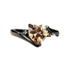 Anillo Pdd Transfronterizo Zircón para Mujer Japonés y Coreano Oro Negro Corazón Negro en Forma de Corazón Accesorios de Amazon Joyería Creativa