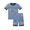 Roupa de Casa para Meninos Transfronteiriça Europeia e Americana Algodão Puro Costela Manga Curta Shorts Conjunto de Pijama Infantil de Comércio Exterior Cartoon para Meninas