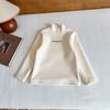 Camisa con letras gruesas de estilo coreano para niños y niñas, de Wind Valley, invierno 2024. Cuello medio alto, combina con todo.