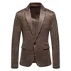 Amazon Blazer Casual de Gamuza Agrietada Estilo Vintage Ajuste Delgado de un Solo Botón para Hombre Traje de Negocios Británico para Hombre