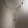 Collar Nocturno Colgante Plata Vintage Luz 2025 Nuevo Diseño de Nicho