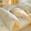 Conjunto de Roupa de Cama de Algodão Integral de Quatro Peças, Algodão Puro Novo Estilo 2026, Roupa de Cama Fresca e Simples, Lençol, Capa de Edredom, Conjunto de Três Peças, Adequado para Todas as Estações