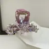 Exquisito y de Alta Gama Pinza para el Cabello de Flor de Cristal, Pinza de Garra de Tamaño Mediano para Cabello Fino, Pasador para la Parte Trasera de la Cabeza, Pinza para Moño de Cabello