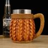 Caneca de Bambu Feita à Mão de Novo Produto Transfronteiriço Caneca de Cerveja de Rattan Imitação Retrô Caneca de Cerveja