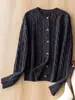 Nuevo Cárdigan de Punto Trenzado Otoño e Invierno Estilo Universitario Clásico Cuello Redondo Hilo Retorcido Cárdigan 100% Lana Merino Top Adelgazante Ropa de Abrigo