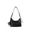 Bolso de Cuero Encerado al Aceite Vintage Forma de Media Luna para Debajo del Brazo para Mujer 2026 Nuevo Bolso Tote Casual Diario Bolso de Hombro Cruzado para Viajes