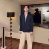 Nueva Camisa de Manga Larga con Estampado de Letras Estilo Japonés Moda de Hong Kong Camisa Holgada para Hombre Verano Tendencia Chaqueta Casual Versátil
