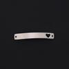 Pulsera curvada con espejo de corazón largo hueco transfronteriza europea y americana, pulsera de acero de titanio, accesorios de joyería, LOGOTIPO grabado DIY