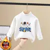 Forro polar Niños Cálido Otoño Invierno Nuevo Ropa de Otoño para Niños Capa Base Cepillada Niños Medianos y Grandes Casual Cuello Semi Alto Superior Moderno