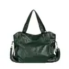 Bolso de hombro de cuero suave de gran capacidad transfronterizo, bolso de mano estilo motocicleta retro, bolso tote casual y elegante