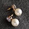 Accesorios de boda para novia aretes de circonita con diamante grande y perla brillante aretes accesorios para vestido de novia fotografía de modelaje