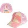 Comercio exterior Sombrero de tie-dye de moda verano Top Hat vacío para mujer europeo y americano protección solar sombrero para el sol sombrero de algodón para coleta gorra de béisbol