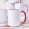 Caneca de Cerâmica Bicolor 15oz para Transferência de Calor Sublimação Caneca em Branco Colorida Cross-Border Aliexpress