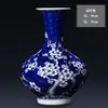 Jarrón Pequeño de Cerámica de Porcelana Azul Hielo y Blanco Pintado a Mano Jingdezhen Jarrón de Cerámica Antigua China Decoración de Entrada para Arreglo Floral