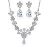Conjunto de collar y pendientes de cadena con circonitas AAA para novia, estilo europeo y americano, con gotas de agua, fábrica de joyería Yiwu, venta al por mayor