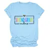 Amazon eBay Estación Europea Moda Casual Cómoda Vibes de Segunda Mano para Mujer Camiseta de Cuello Redondo de Manga Corta