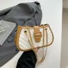 Bolso de Axila Casual Francés para Mujer Verano 2025 Nuevo Estilo Bolso de Mano Acolchado con Cadena Bolso de Hombro con Textura de Moda