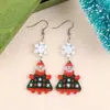 Pendientes Navideños Transfronterizos Europeos y Americanos Muñeco de Nieve Árbol de Navidad Copo de Nieve Pendientes Acrílicos Pendientes Personalizados Pendientes para Mujer
