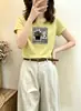 Camiseta de algodón acanalado de trece filas, fuente física, para mujer, directo de fábrica, top de manga corta ajustado, suministro exclusivo segunda tanda de verano