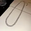 Collar Choker Simple de Moda Exquisito Cuadrado Incrustado de Diamantes Sensación de Lujo Ligero Gama Alta Diseño de Personalidad Europeo y Americano Sentido del Temperamento Accesorio para el Cuello