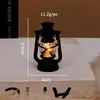 Lámpara decorativa artesanal de plástico bronce led linterna brillante modelo retro escritorio pequeños adornos paisaje en miniatura