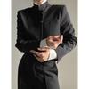 2025 Negro Hombro Derecho Chaqueta de Traje Corta Corte Entallado Uniforme de Alta Gama Estilo Cos Retro Simple Top