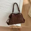 Bolsa Tote Casual Simple de Diseño de Nicho con Personalidad para Mujer, Gran Capacidad, Ligera, para el Trabajo, Bolso de Hombro