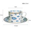 Palacio del Ojo Italiano Taza de Café Cerámica con Platillo Porcelana Fina Taza de Agua Regalo de Lujo Ligero Juego de Tazas para Té de la Tarde