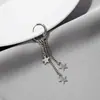 Nuevos Productos Japoneses y Coreanos, Pendientes Metálicos Retro Sencillos, Estrellas con Borlas, Pendientes de Astronauta con Cruz, Clips para Orejas, Joyería para Orejas para Mujer