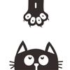 Fan Xi Nuevo Hogar Creativo Gatito de Dibujos Animados Garra de Gato Gabinete de Pared Refrigerador Embellecimiento Adhesivo de Pared Decorativo FX-F31