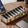 Caja Organizadora de Cables de Datos con Compartimentos Multifuncionales Caja de Gestión de Cables para Escritorio del Hogar Caja Organizadora para Cabezales de Cargador, Cables de Auriculares y Cables de Alimentación