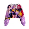 Huntrx Patrón Impreso en 3D Nuevo Estilo Transfronterizo Niñas Sudadera Corta Casual de Cuello Redondo