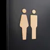 Letrero acrílico para puerta de baño de hombres y mujeres, placa de puerta personalizada para inodoro, letrero de baño, letrero, pegamento trasero