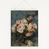Pintura a Óleo Nórdica Vintage Vaso de Flores Peônia Sala de Estar Decoração de Quarto Sem Moldura Núcleo de Poster de Pintura Suspensa