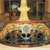 Valla Protectora de Hierro Forjado Estilo Europeo para Casa Barandilla de Escalera de Ingeniería de Hierro Forjado Decoración Interior de Imitación Cobre de Hotel
