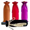 Bolsa de Terciopelo Personalizada de Alta Gama con Cordón Cordón Bolsa para Vino Tinto Champagne Bolsa para Vino Blanco Set de Botellas de Vino Regalo Empresarial Bolsa de Vino