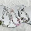 Nuevo Estilo Fabricante de Cuerda de Mano Venta Directa Cadena de Teléfono Móvil de Cristal de Gama Alta Colgante Nueva Cadena de Perlas Cadena Colgante Pulsera Rosa Agua