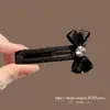 Pinza para el Cabello con Lazo Pequeño de Cinta de Tela, Elegante Pinza Exquisita para Flequillo con Pedrería y Perlas de Moda, Pinza para el Lado del Cabello