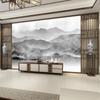 Mural moderno estilo chino nuevo bolsa dura fondo de tinta de paisaje pared bolsa blanda TV sofá mesita de noche sala de estar decoración de lujo ligero
