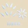 Uñas de Moda Europeas y Americanas con Forma de Diamante Blancas, Estilo Ins, Redondas y Almendradas, Uñas Desmontables Usables Simples y Elegantes