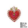 Corona de corazón de melocotón de cristal con lentejuelas hechas a mano, accesorios de ropa, zapatos y sombreros, calcetines, pegatinas de tela con bordado de diamantes de colores, venta al por mayor