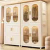 Armario de almacenamiento plegable para uso doméstico, armario para habitación infantil, armario de almacenamiento de plástico para ropa, armario de almacenamiento infantil