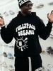 Europeu e americano cross-border outono e inverno retro tendência marca carta impressa suéter com capuz pulôver masculino e feminino casaco top