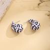 Brincos de leopardo Maillard vintage outono e inverno femininos ins nicho luz luxo high-end gota d'água brincos em forma de C brincos