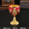 Copas pequeñas de tallo con diseño de rosas, copas de vino pequeñas, vasos individuales, copas de licor de alta gama estilo europeo, copas de vino pequeñas de metal creativas y retro para uso doméstico