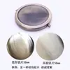 Espejo de metal redondo con base plegable espejo de maquillaje DIY para llevar de doble cara portátil de mano alta definición dormitorio espejo pequeño