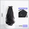 Presilha de Cabelo de Cetim Rabo de Cavalo Peruca para Mulheres, Cabelo Longo Cacheado Realista, Aplique Volumizador, Rabo de Cavalo com Presilha de Cabelo Fofo