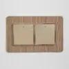 Cubierta protectora de interruptor, luz de enchufe, madera de grano estilo chino minimalista moderno, cubierta decorativa lavable para interruptor simple y doble