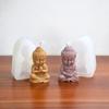 Molde de Silicona para Vela Estilo Buda Pequeño DIY Amitabha Elementos Chinos Adornos de Vela Hechos a Mano